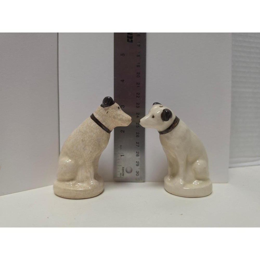 vintage RCA Victor Nipper the dog salt and pepper shakers  ceramic‎
